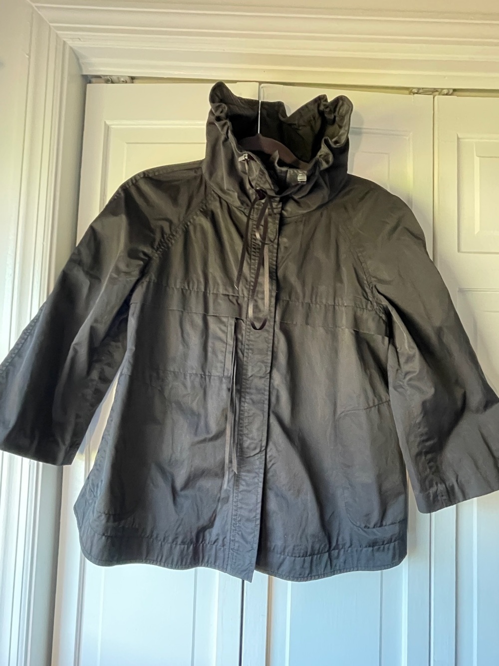 Vera Wang Womens black Hooded Bomber Jacket - Lightweight Utility Coat